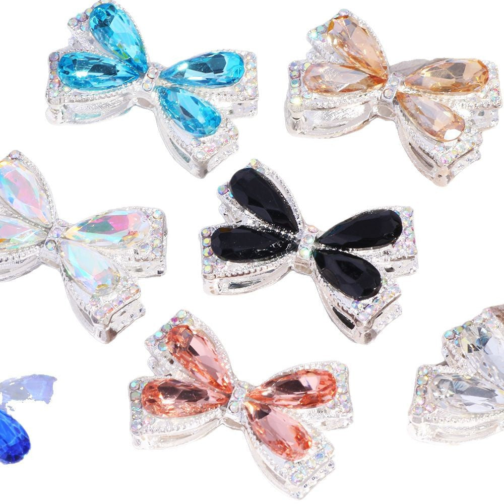 Wholesale 5pcs Colorful crystal bow DIY jewelry beads